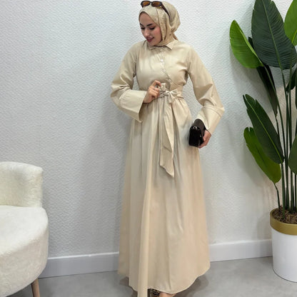 Robe chemise ceinturée – Élégance minimaliste