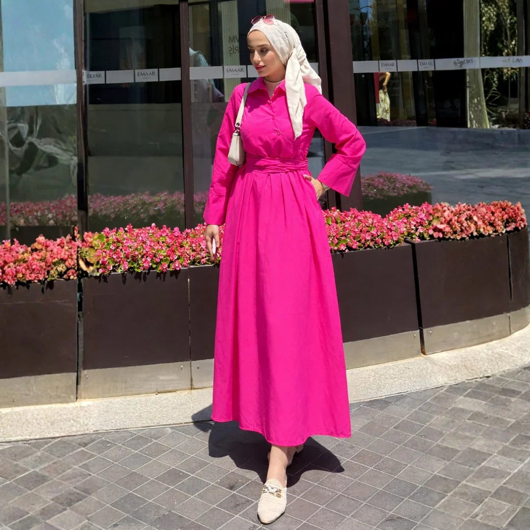 Robe chemise ceinturée – Élégance minimaliste