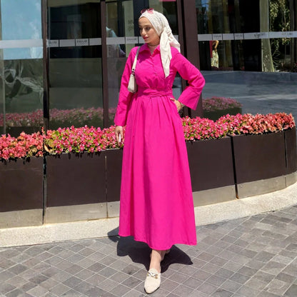 Robe chemise ceinturée – Élégance minimaliste